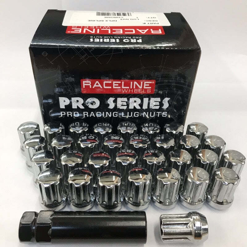 Raceline 9/16in Spline Chrome Lug Nuts (32 Pack)-thumbmail-1