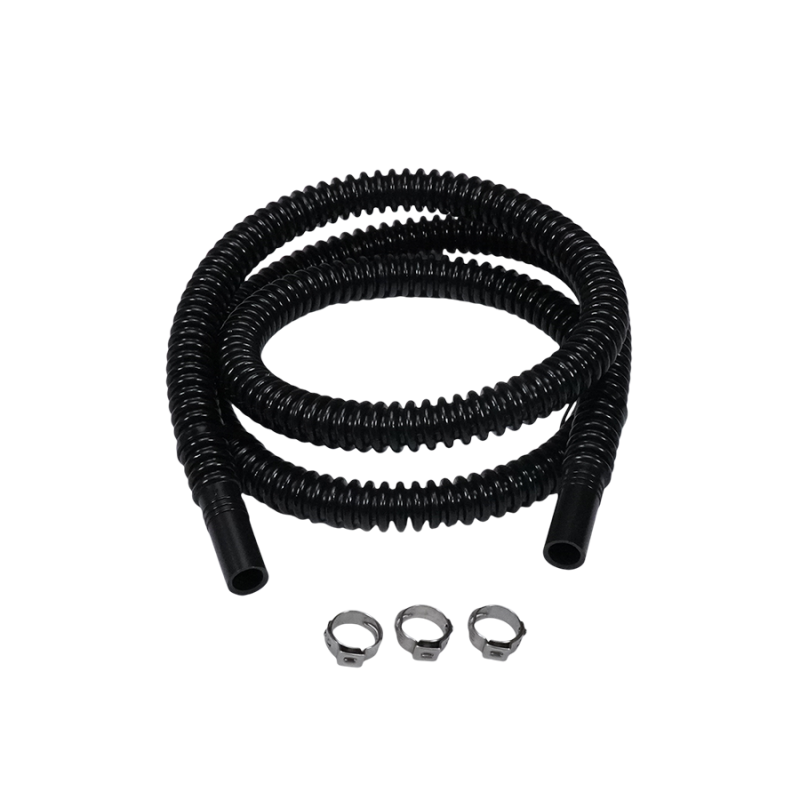 Deatschwerks Convoluted Tubing 1000mm Length x 8mm ID Side 1 x 8mm ID Side 2 - Black-thumbmail-1