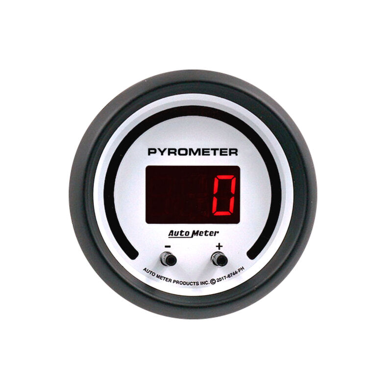 Autometer 52.4mm White Two Channel 0-2000 Degree Pyrometer (EGT) Phantom Elite Digital Gauge-thumbmail-2