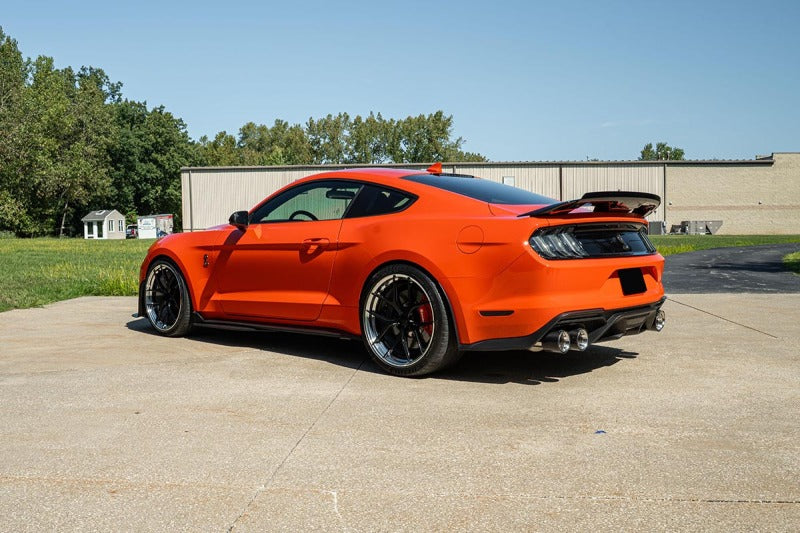 Corsa 20-22 Ford Mustang GT500 3.0in Dual Rear Exit Catback w/ Twin 5.0in Polished Carbon Fiber Tips-thumbmail-1