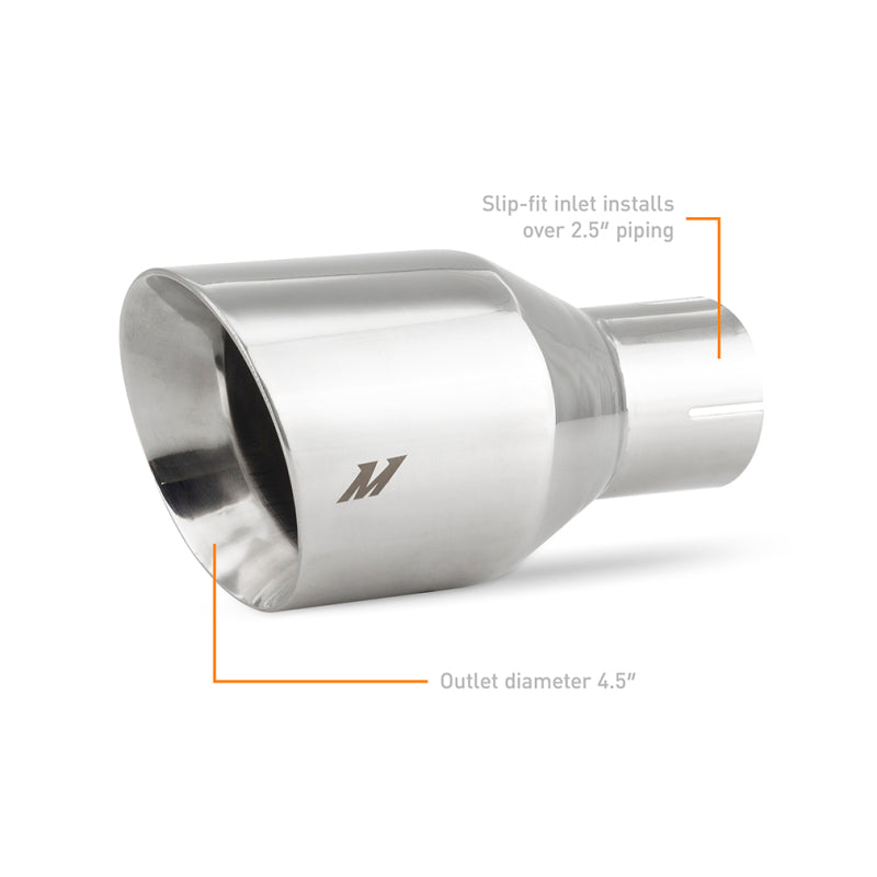 Mishimoto Clamp-on Double Wall Exhaust Tip 2.5 Inlet Slash Cut - polished-thumbmail-4