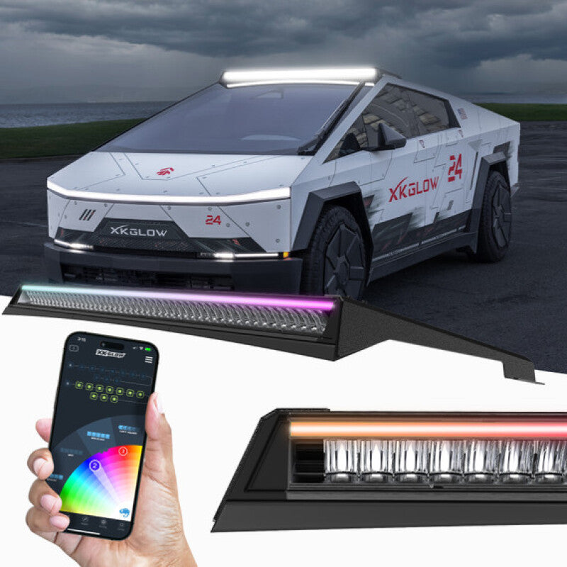 XK Glow Tesla Cybertruck XKmax 50in Roof LED Off-Road Light Bar w/ RGBW Chasing DRL & App Control-thumbmail-3