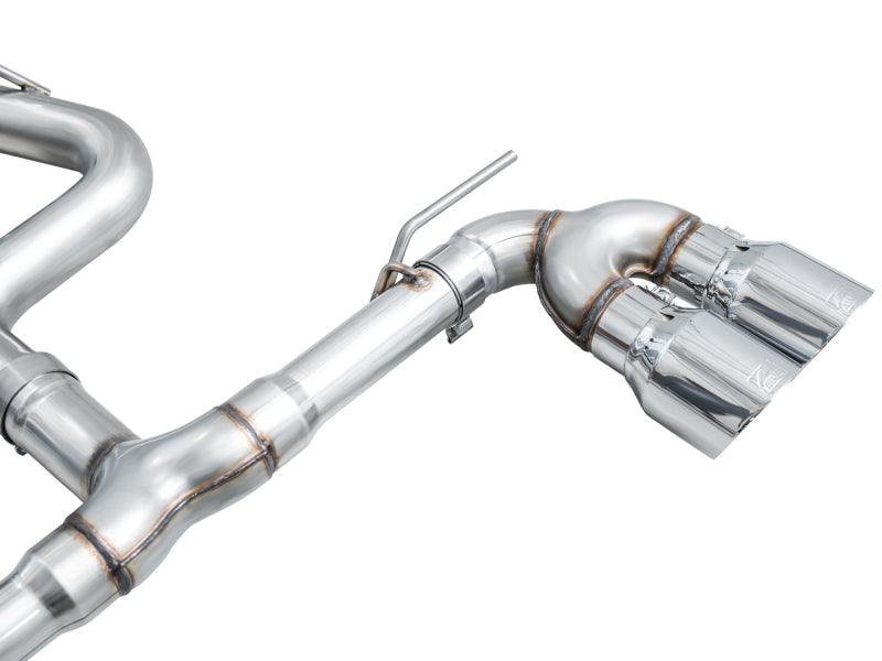 AWE MK8 Volkswagen Golf R 3in Track Edition Quad Exhaust - Chrome Silver Tips-thumbmail-15