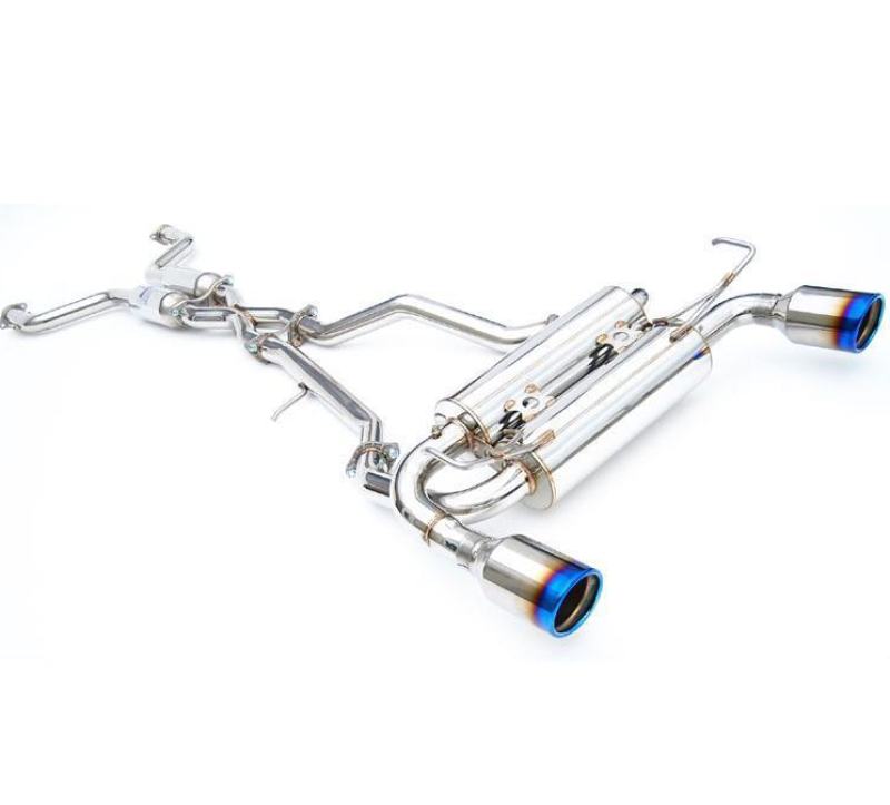Invidia 2017+ Infiniti Q60 3.0 TT Silver Sport/Red Sport Gemini Rolled Titanium Tip Cat-back Exhaust-thumbmail-1