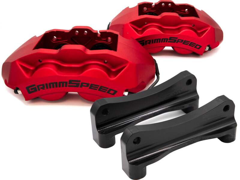 GrimmSpeed 02-21 Subaru WRX/STI 4-Piston Brake Caliper Kit - Red (For 340mm Rotor)-thumbmail-1
