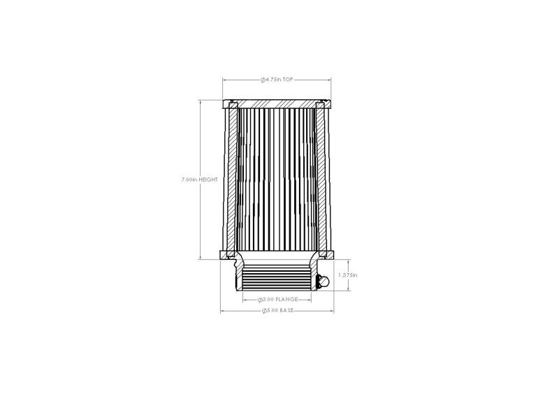 aFe POWER Universal Clamp-On Air Filter w/ D2 Dura-Dry Media - 3in F x 5in B x 4-3/4in T x 7in H-thumbmail-7