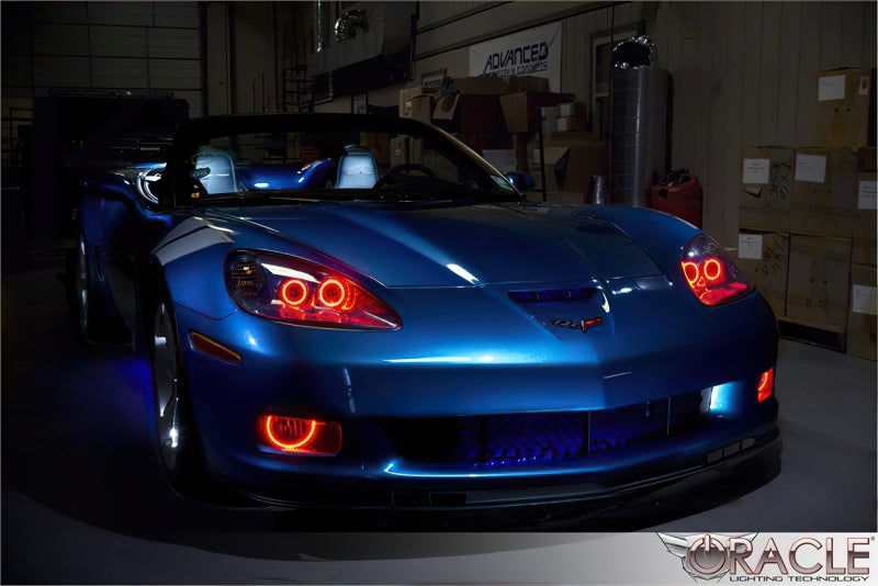 Oracle 05-13 Chevrolet Corvette C6 LED Fog Light Halo Kit - Blue-thumbmail-4