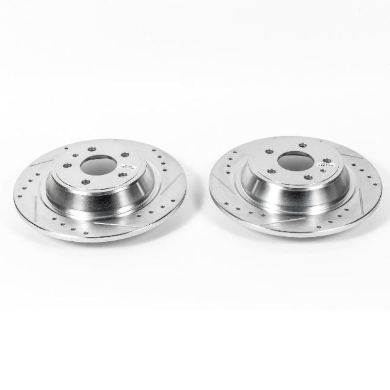 Power Stop 13-19 Ford Fusion Rear Evolution Drilled & Slotted Rotors - Pair-thumbmail-1