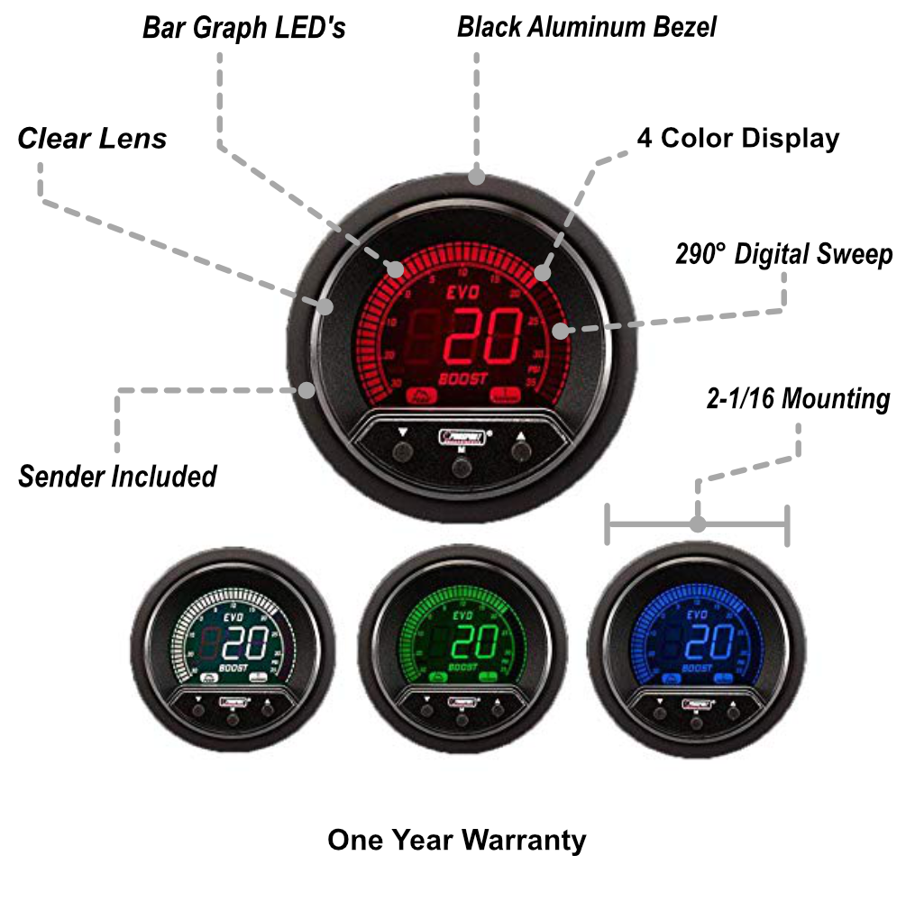 2-1/16" Premium Evo Electrical Boost Gauge-thumbmail-2