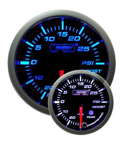 2-1/16" Premium Electric Boost gauge Blue/White-thumbmail-1