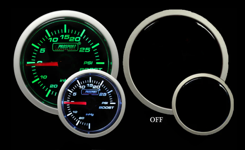 2-1/16" Green/White Electrical Boost Gauge-thumbmail-4