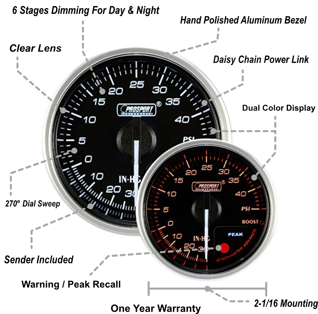 2-1/16" Supreme Series Electrical Boost Gauge-thumbmail-2