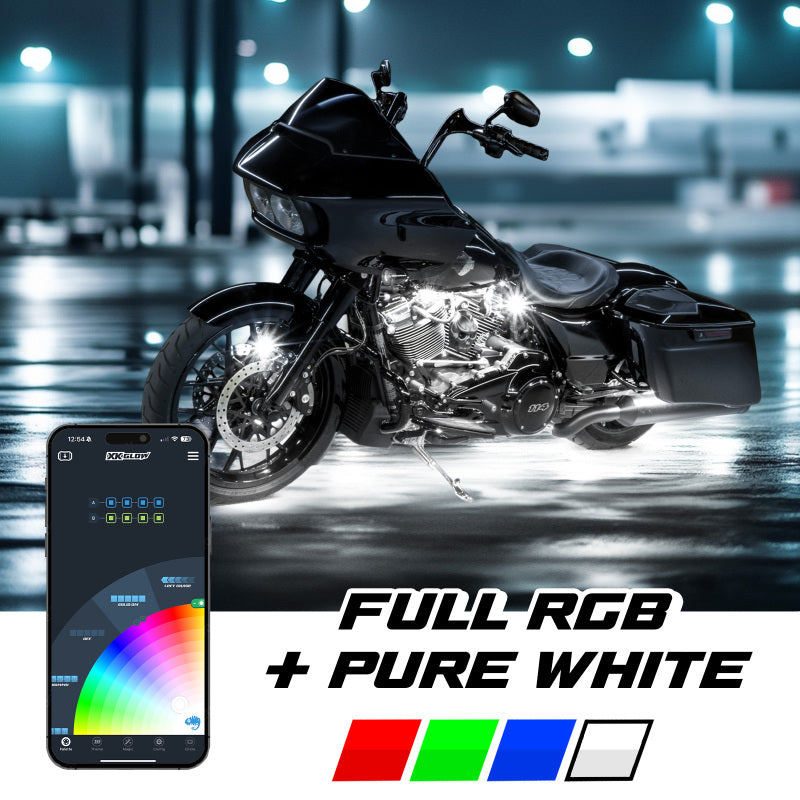 XK Glow XKmax RGBW 8pc Addressable Motorcycle Underglow Light Kit-thumbmail-2