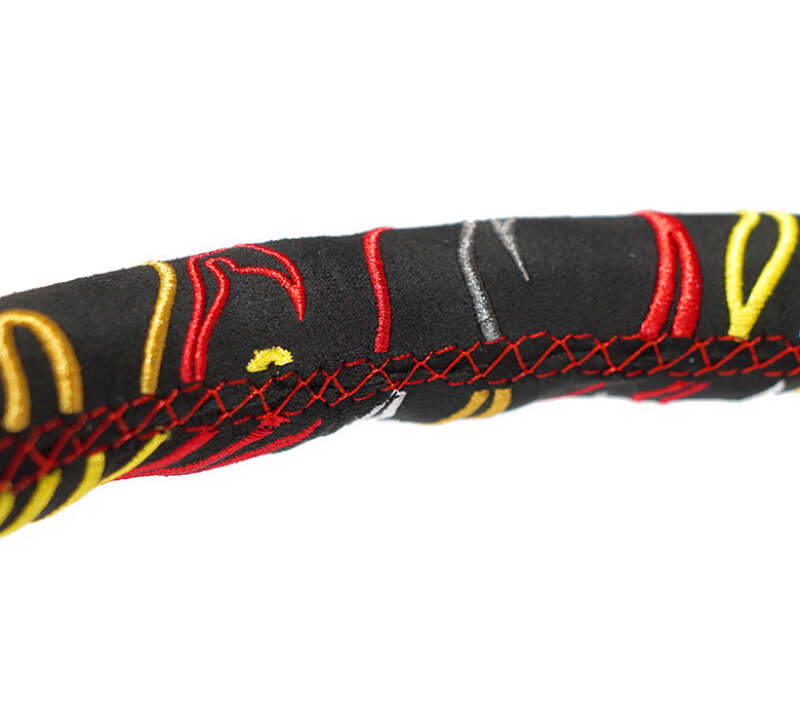 NRG Reinforced Steering Wheel R Litteral Sig 3in Deep/5mm Chrm Spk - Blk Alc w/ Red Stitch-thumbmail-5