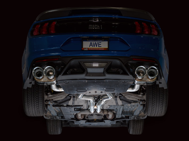 AWE Tuning 21-23 Ford Mustang Mach 1 SwitchPath Cat Back Exhaust w/ Quad Chrome Silver Tips-thumbmail-8