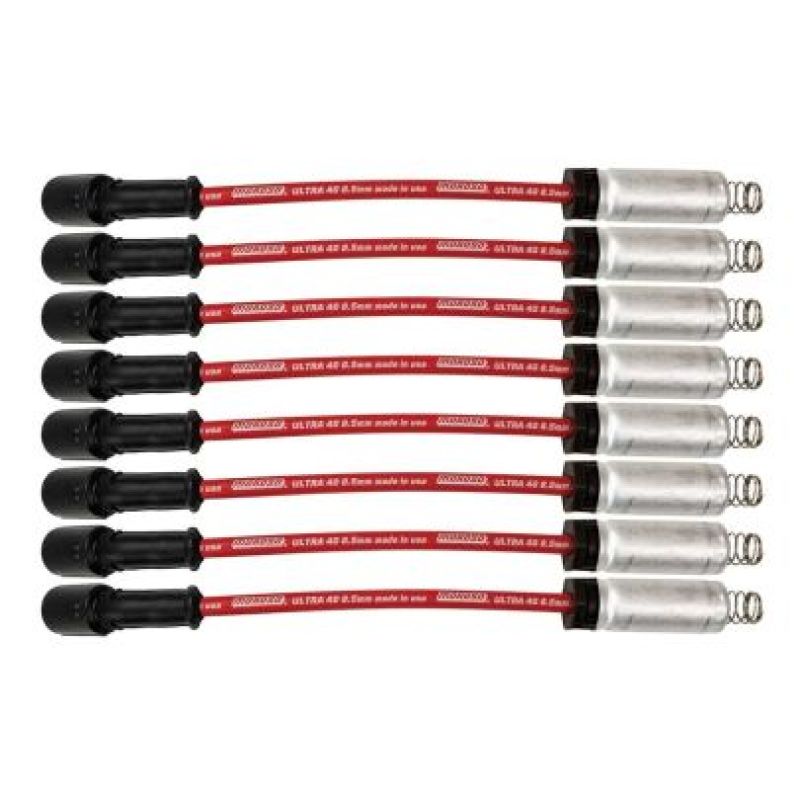 Moroso GM LS/LT 8.5mm Ultra 40 11in Long Wire Set w/Alum Heatshield - Red-thumbmail-1
