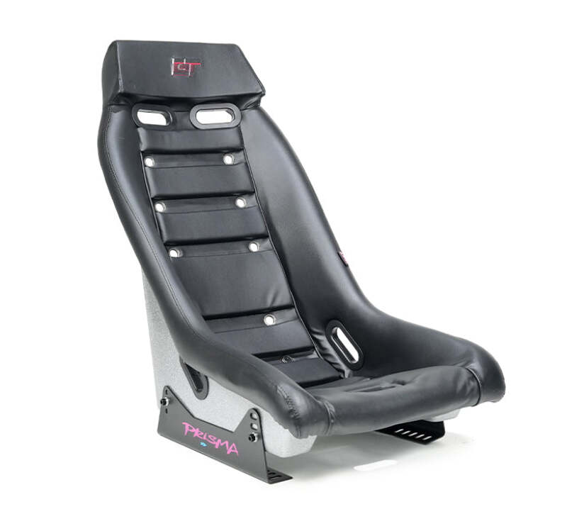 NRG GT Retro Bucket Seat - Black PVC Leather Black Stitching Multicolor Fiberglass Back w/ Glitter-thumbmail-1