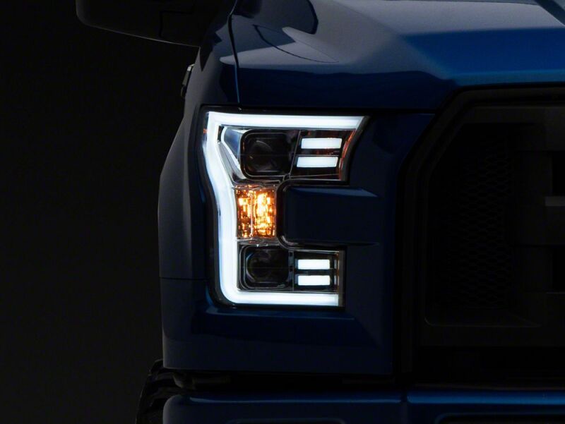 Raxiom 15-17 Ford F-150 Projector Headlights with LED Accent- Chrome Housing- Clear Lens-thumbmail-10