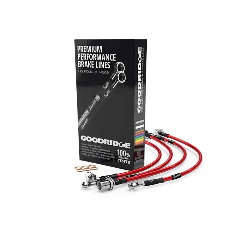 Goodridge 15-18 Audi A3 (Excl Diesel/S3/TT) Stainless Steel Brake Lines - Red-thumbmail-1