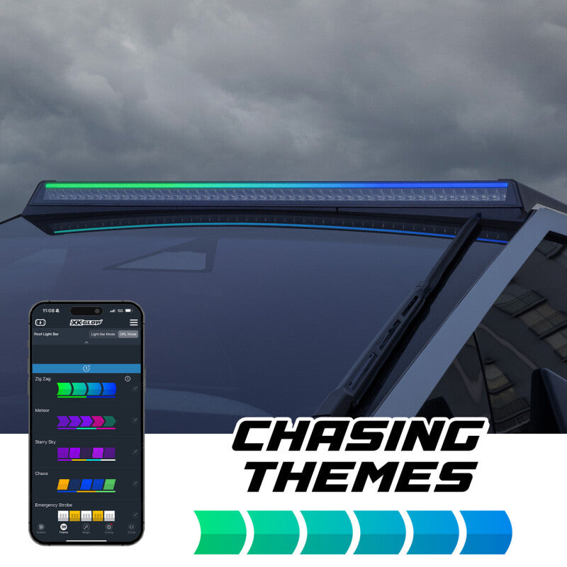 XK Glow Tesla Cybertruck XKmax 50in Roof LED Off-Road Light Bar w/ RGBW Chasing DRL & App Control-thumbmail-4