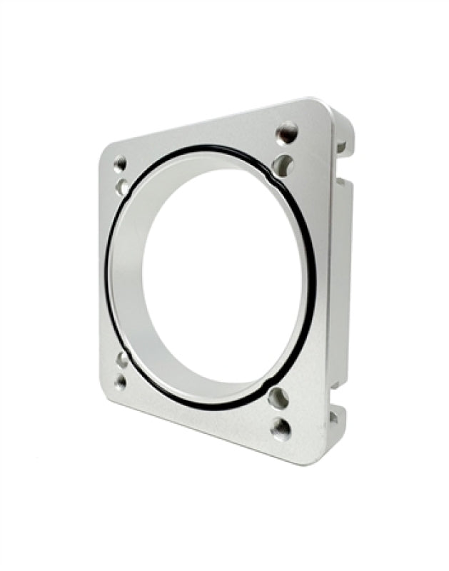 Torque Solution 06-21 Subaru STI EJ Big Bore Manifold Big Bore 76mm Throttle Body Adapter - Silver-thumbmail-1
