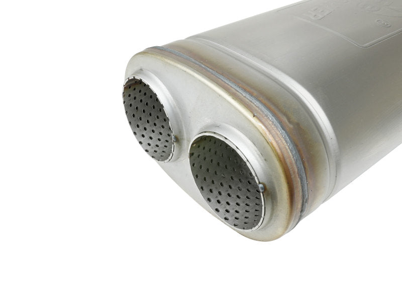 aFe MACH Force-Xp 409 SS Muffler 3in Dual Inlet/Dual Outlet 5in H x 8in W x 18in L - Oval Body-thumbmail-2