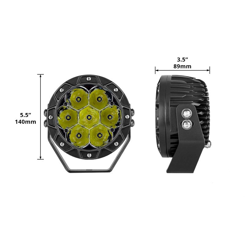 XK Glow Spot Beam Cube Offroad Round Work Light Kit 1pc 5in-thumbmail-2