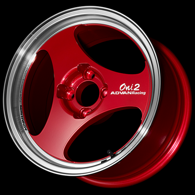 Advan ONI2 15x5.0 / +45 Offset / 4-100 / 63mm Bore / Machining & Racing Candy Red-thumbmail-1