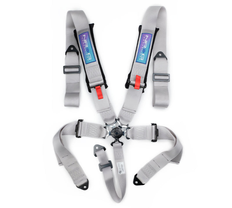 NRG 5PT 3in. Seat Belt Harness / Cam Lock - Silver-thumbmail-1