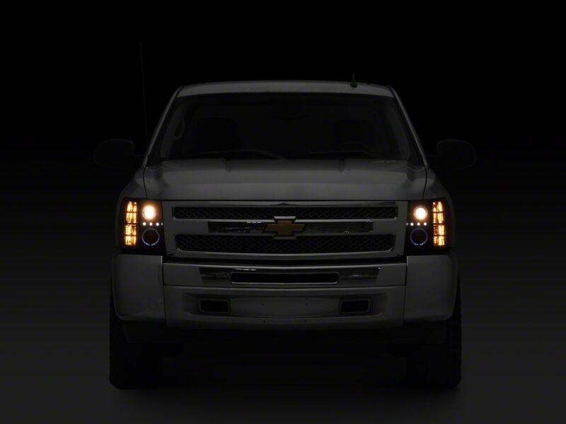 Raxiom 07-13 Chevrolet Silverado 1500 LED Halo Projector Headlights- Black Housing- Clear Lens-thumbmail-9