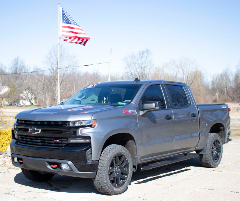 Fishbone Offroad 2019+ Chevrolet Silverado 1500 Double Cab Oval Side Steps - Black Textured-thumbmail-6