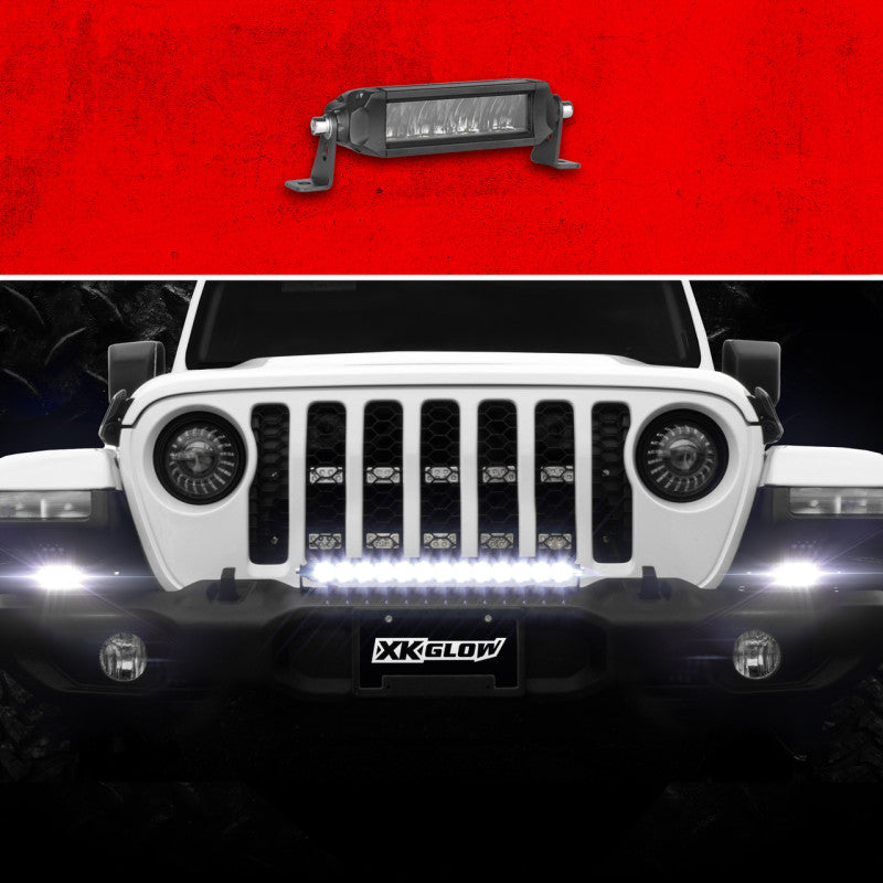 XK Glow Razor Light Bar Auxiliary High Beam Driving No Wire & Switch 6in-thumbmail-1