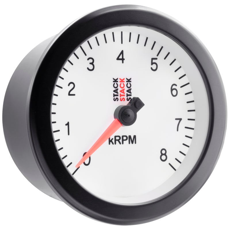 Autometer Stack Sport 88mm 0-8K RPM Tachometer - White-thumbmail-5