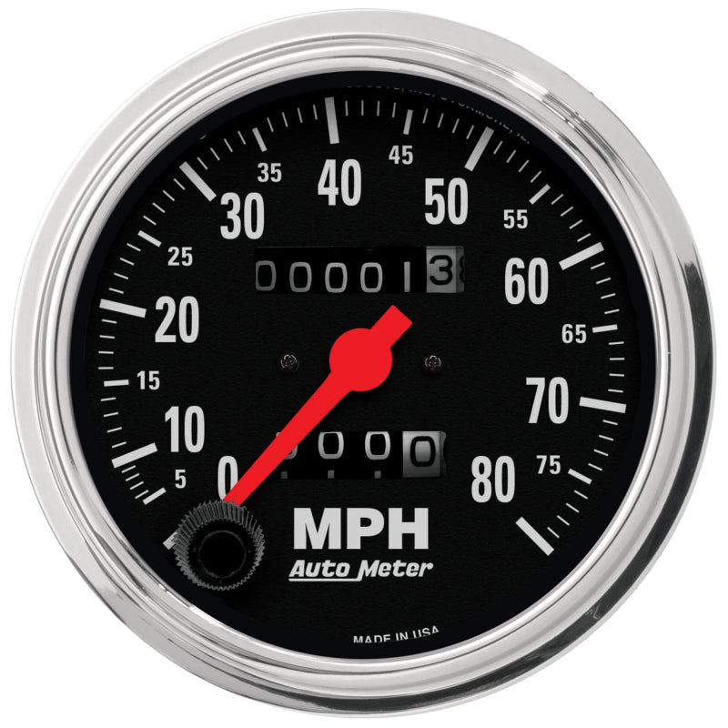 Autometer Traditional Chrome 3-3/8in 80 MPH Mechanical Speedometer-thumbmail-1