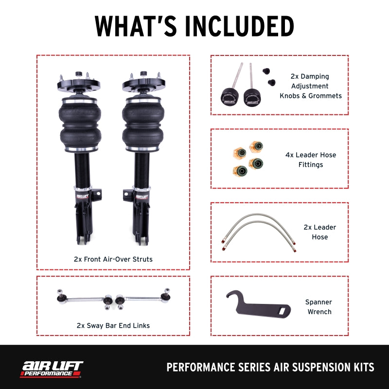 Air Lift Performance 2005-2014 Ford Mustang (S197) Front Kit (3/8 Fittings Not Included)-thumbmail-3