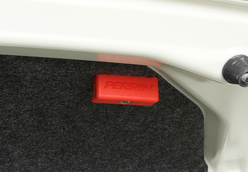 Perrin 08-17 WRX/STi Sedan Trunk Handle - Red (Single Handle w/Hardware)-thumbmail-6