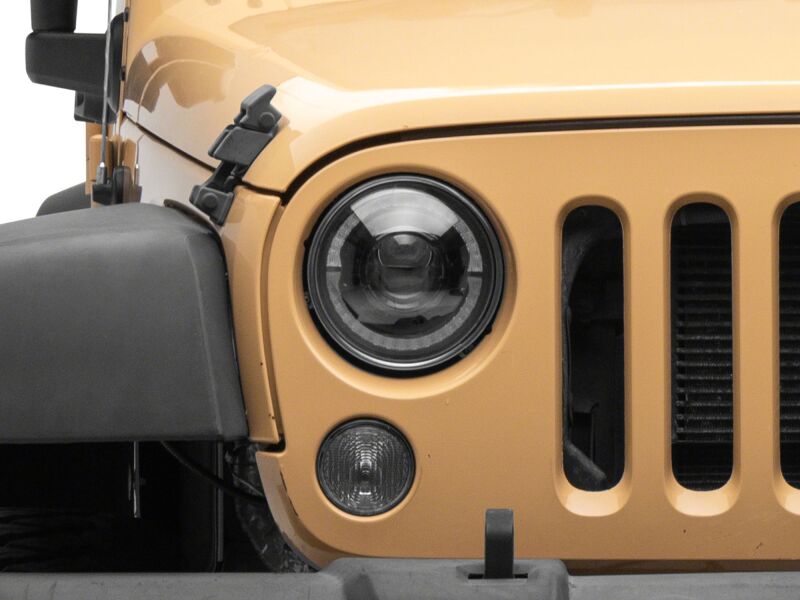 Raxiom 07-08 Jeep Wrangler JK Hi Output LED Headlights/Angel Eye DRL- Black Housing- Clear Lens-thumbmail-10