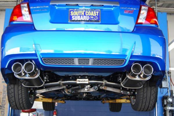 Invidia 11+ STI/WRX Sedan Only 76mm Q300 Stainless Steel Tip Cat-back Exhaust-thumbmail-4