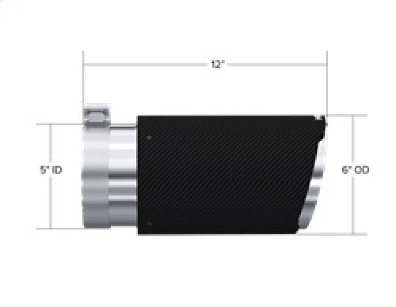 MBRP Universal Carbon Fiber Tip 6in OD/5in Inlet/12in L - Angle Cut Tip-thumbmail-2