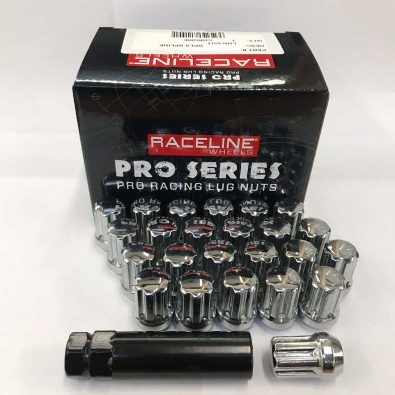 Raceline 9/16in Spline Chrome Lug Nuts (24 pack)-thumbmail-1