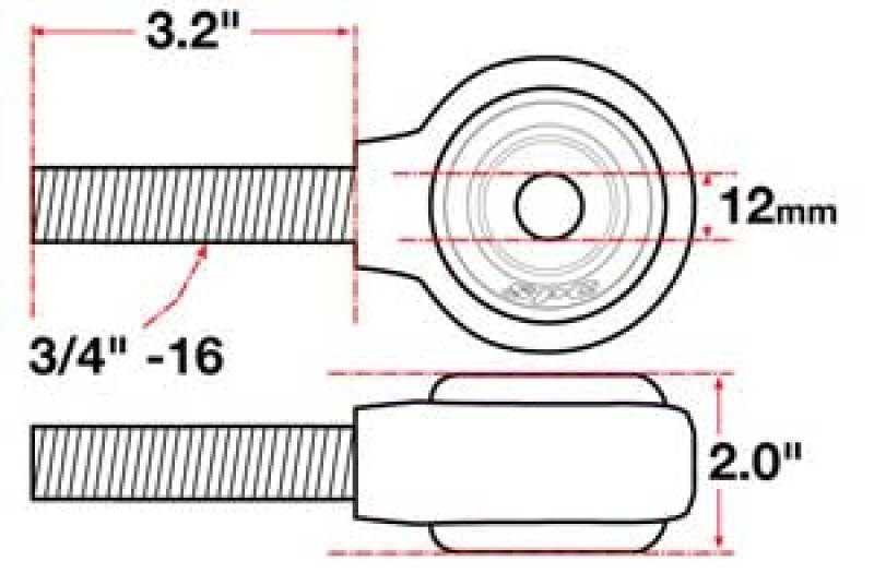 SPC Performance X Axis Sealed Flex Joint RH 3/4in-16x12mm BH x 2in W-thumbmail-2