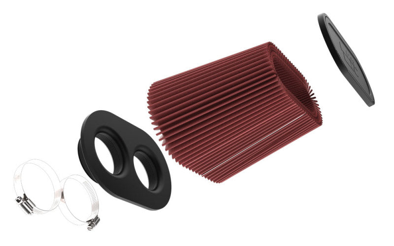 K&N Universal Clamp-On Air Filter 3in Dual Flange 9in x 6in Base 7.5in x 3.688in Top 7.5in Height-thumbmail-4
