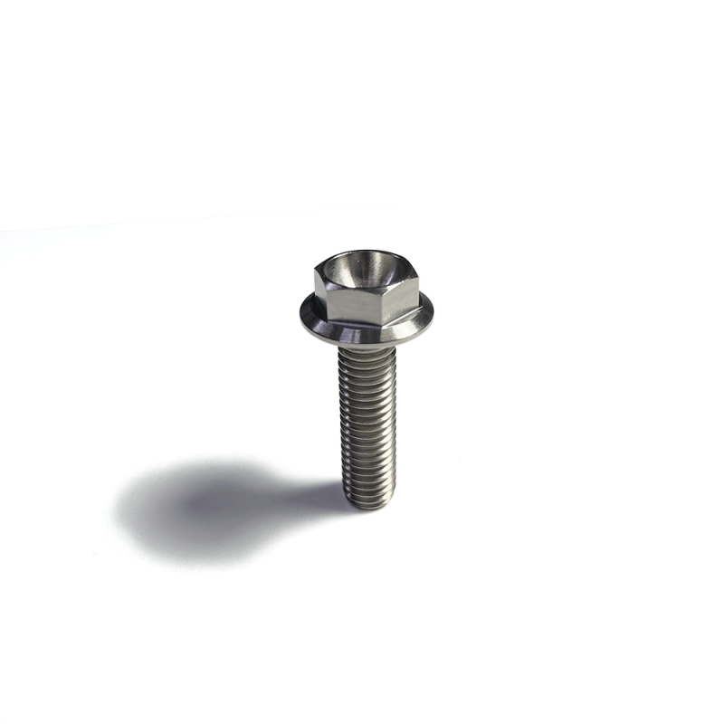 Ticon Industries Titanium Bolt Flanged M8x20x1.25TP 12mm 6pt Head-thumbmail-1