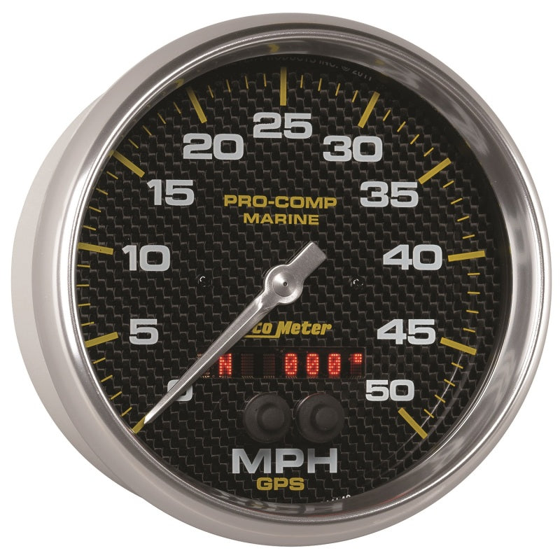 Autometer Speedometer Gauge 5 inch 50MPH GPS Marine Carbon Fiber-thumbmail-3