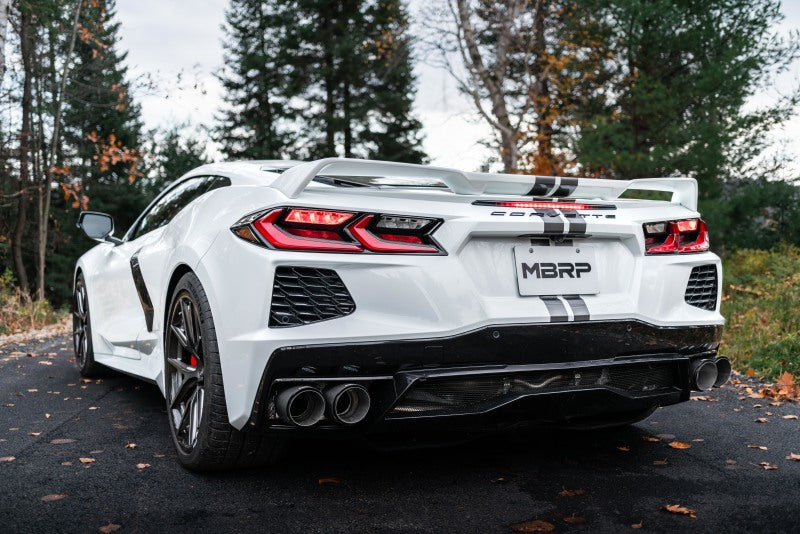 MBRP 20-23 Chevrolet Corvette C8 3in Cat Back Quad Split Rear Exit w/ Carbon Fiber Tips - T304-thumbmail-4