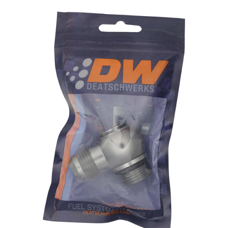 DeatschWerks 10AN ORB Male to 10AN Male Flare Low Profile 90-Degree Swivel - Anodized DW Titanium-thumbmail-2