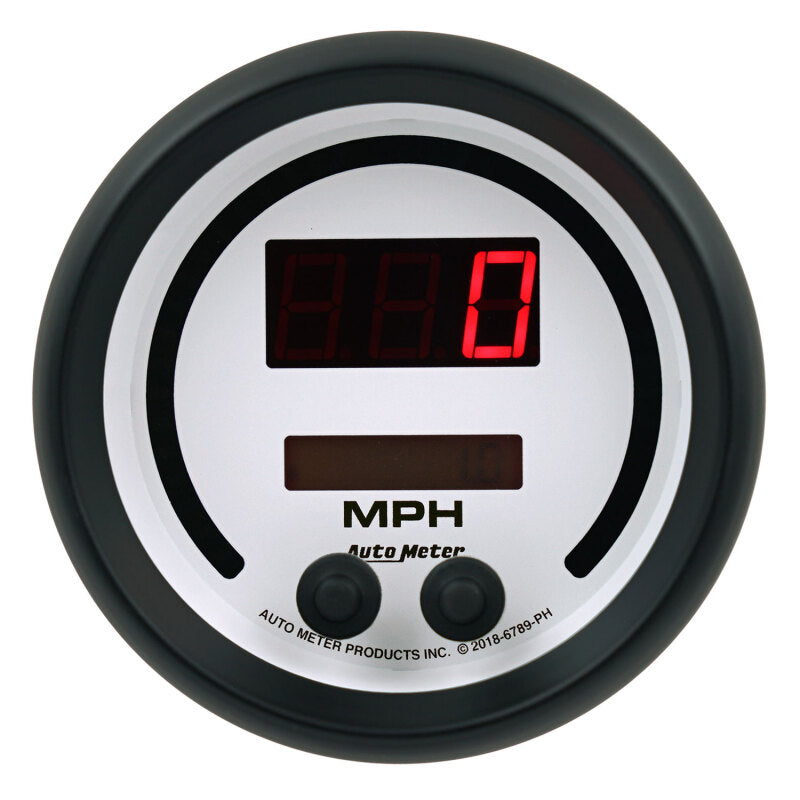 Autometer 85.7mm White Switchable 260 MPH / 260 KM/H Speedometer Phantom Elite Digital Gauge-thumbmail-2