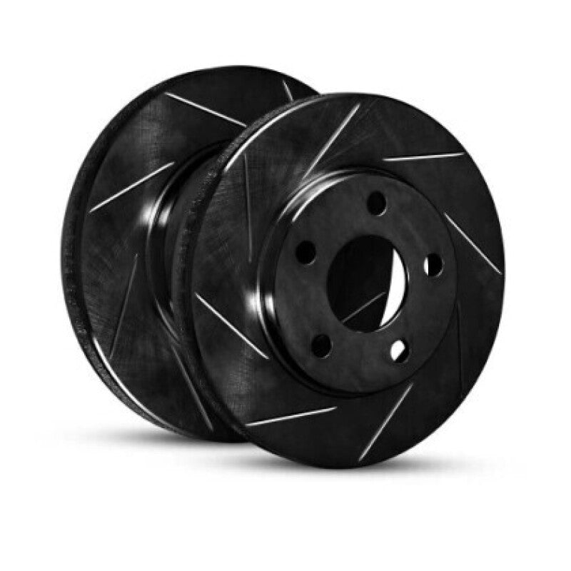 R1 90-16 Land Rover Range Rover Front Right Slotted Black Brake Rotor-thumbmail-1