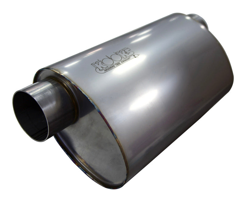 Kooks 3in Oval Offset/Offset (Same Side) Muffler 14in Long Body Stainless Steel-thumbmail-3