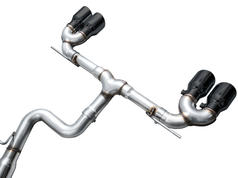 AWE MK8 Volkswagen Golf R 3in Track Edition Quad Exhaust - Diamond Black Tips-thumbmail-15